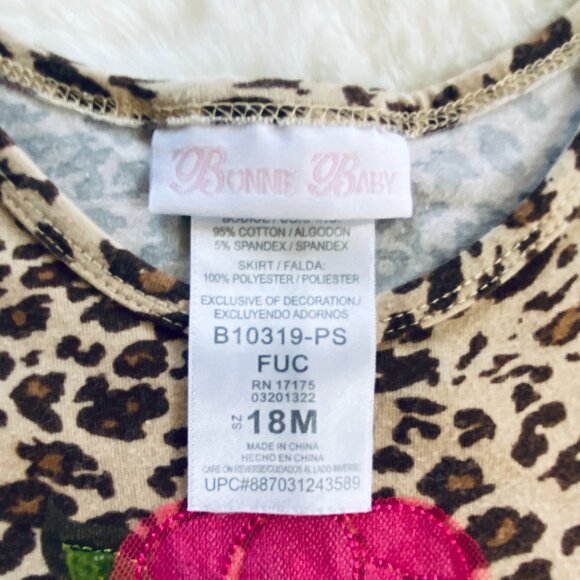 Bonnie Baby Leopard Print Pink Tulle Dress Girl's Size 18 months - Picture 6 of 7